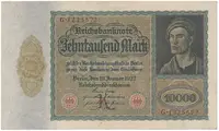 Německo, 10.000 Mark 1922, velký formát, Ro.68a
