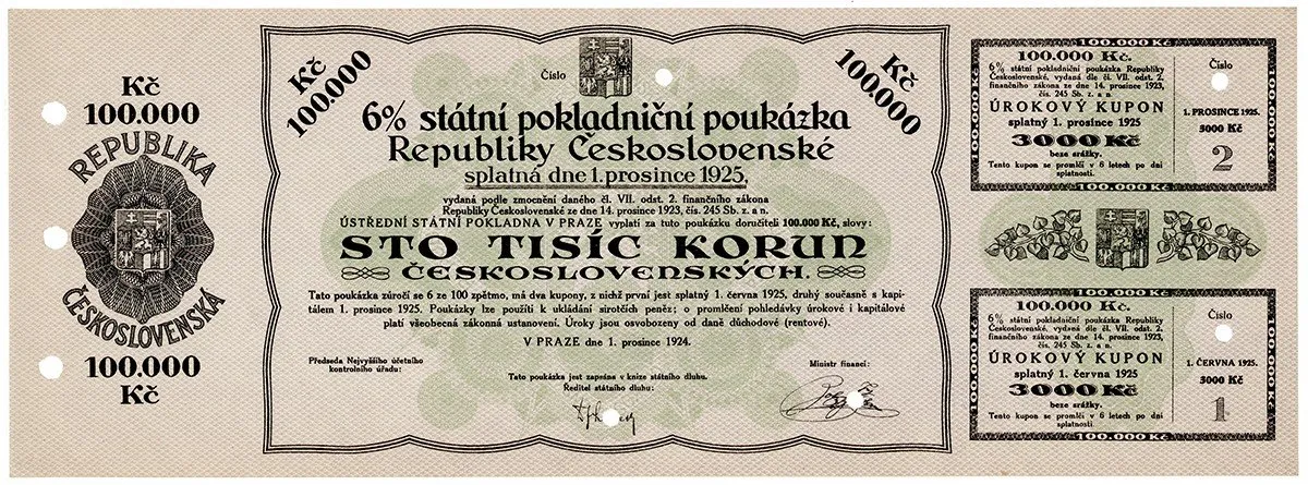 Státní pokladniční poukázky, 1919 - 1939 — 1