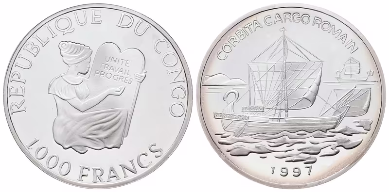 Congo, 1000 Franků 1997 - Corbita Cargo Romani