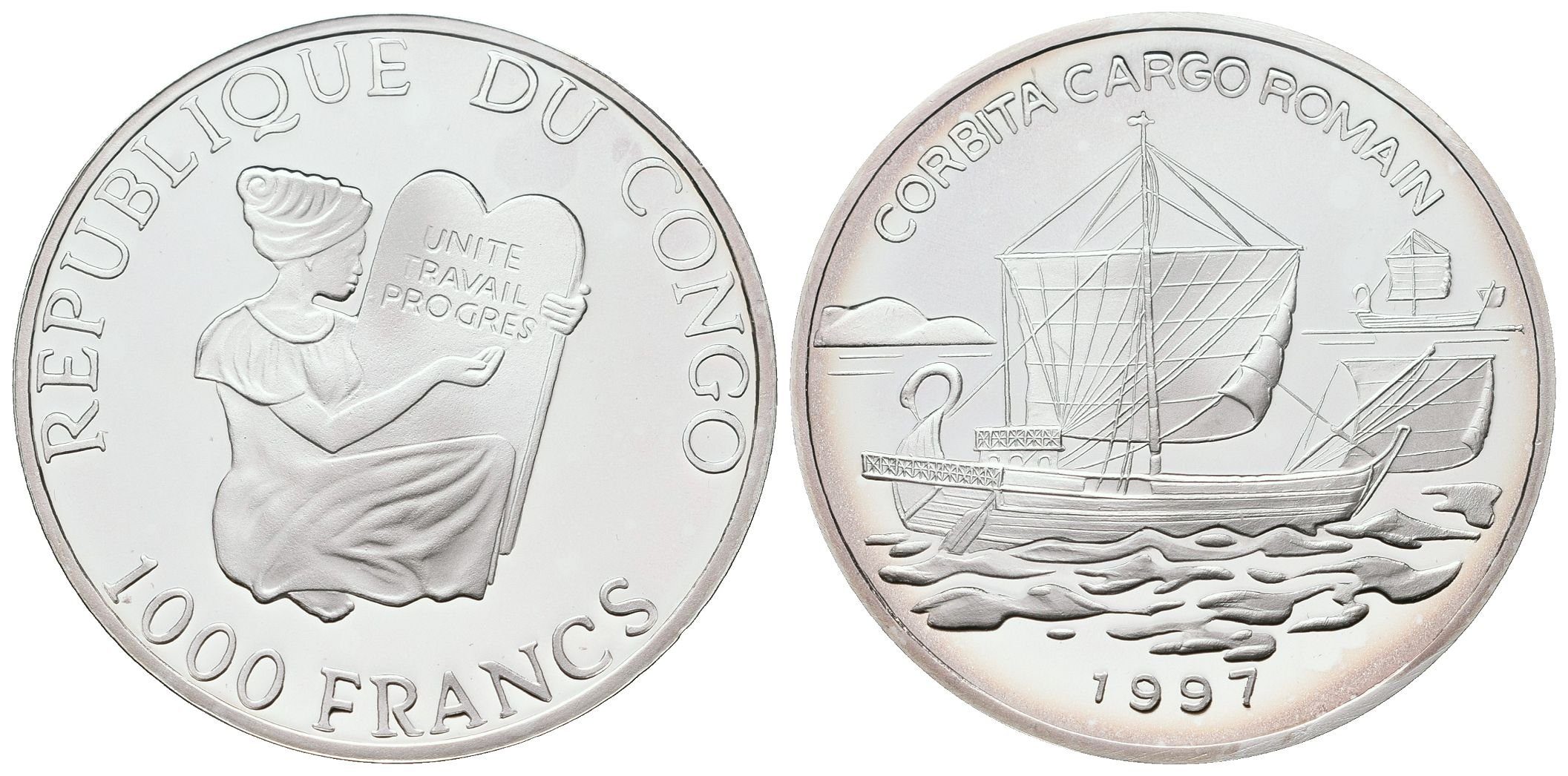 Congo, 1000 Franků 1997 - Corbita Cargo Romani