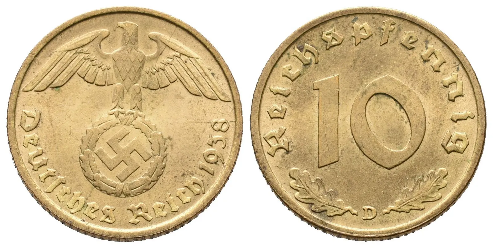 III. říše, 10 Pfennig 1938 D