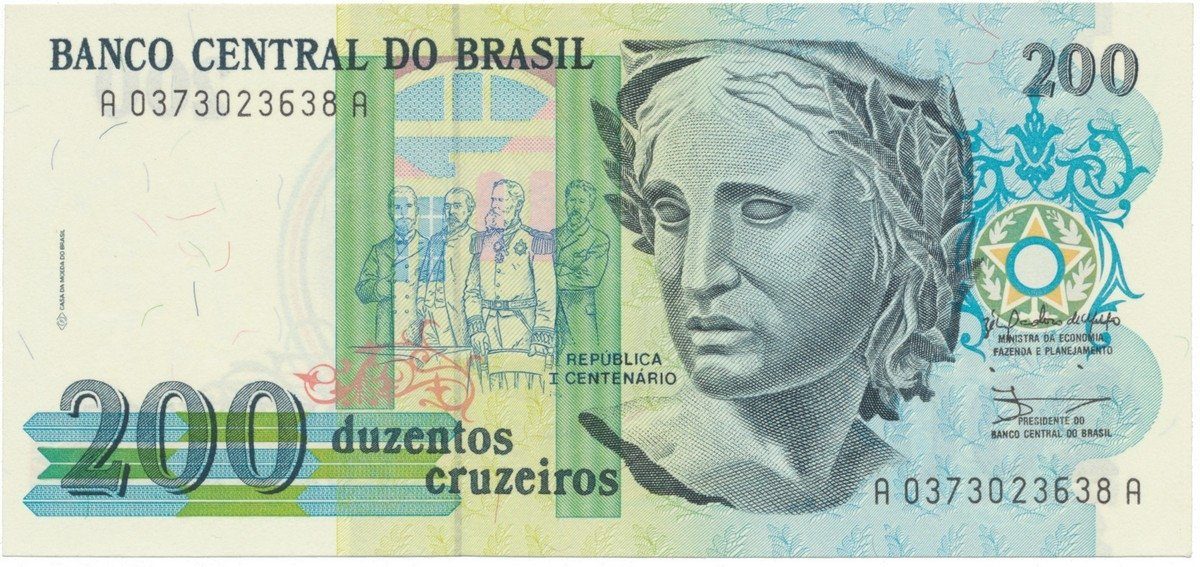 Brazílie, 200 Cruzeiros (1990), P.229