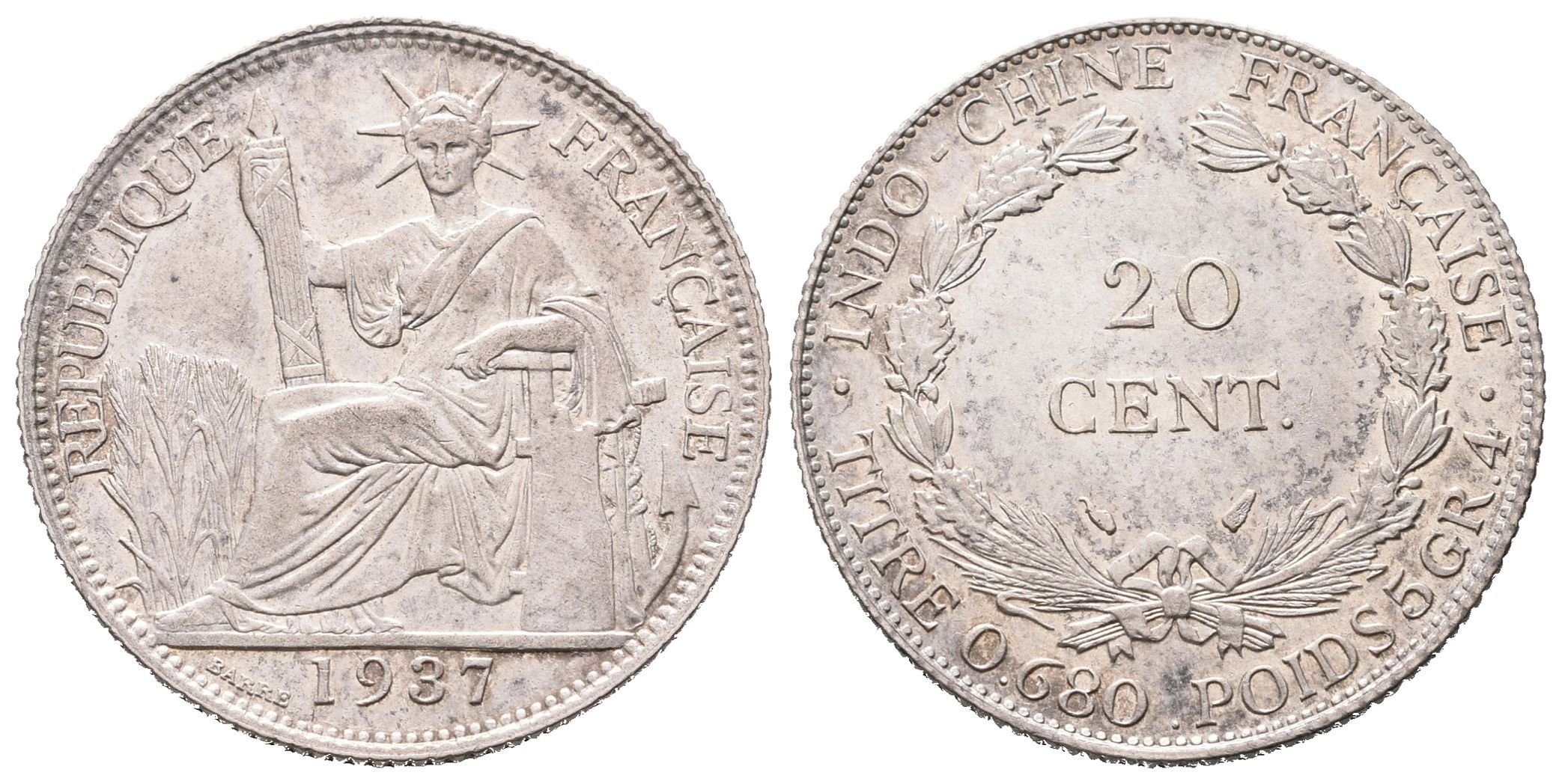 Francouzská Indočína, 20 Cent 1937