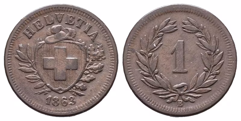Švýcarsko, Rappen 1863