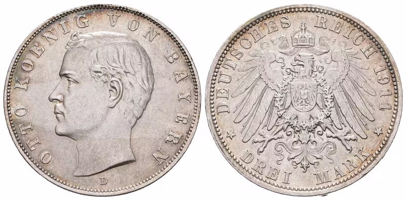 Bavorsko, 3 Marka 1911 D
