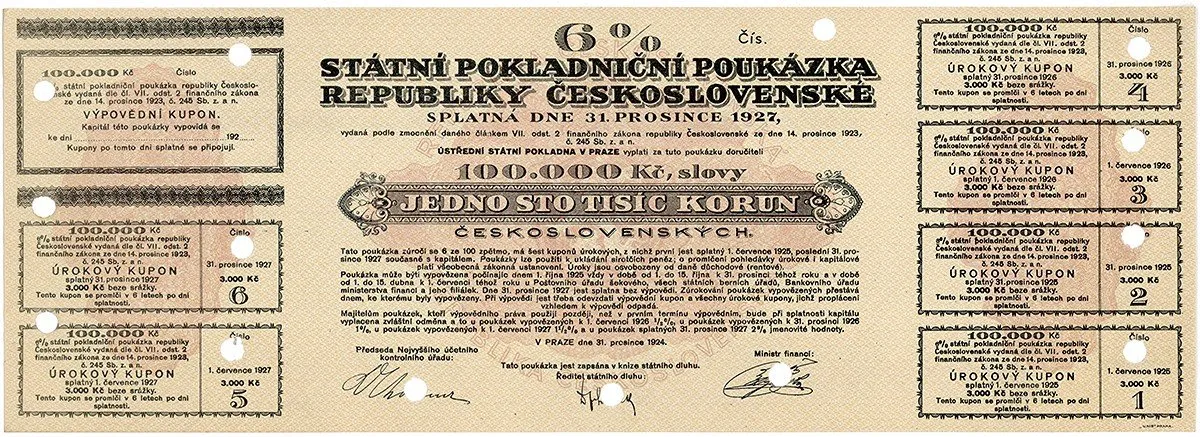 Státní pokladniční poukázky, 1919 - 1939 — 1