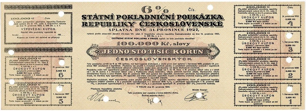 Státní pokladniční poukázky, 1919 - 1939 — 1