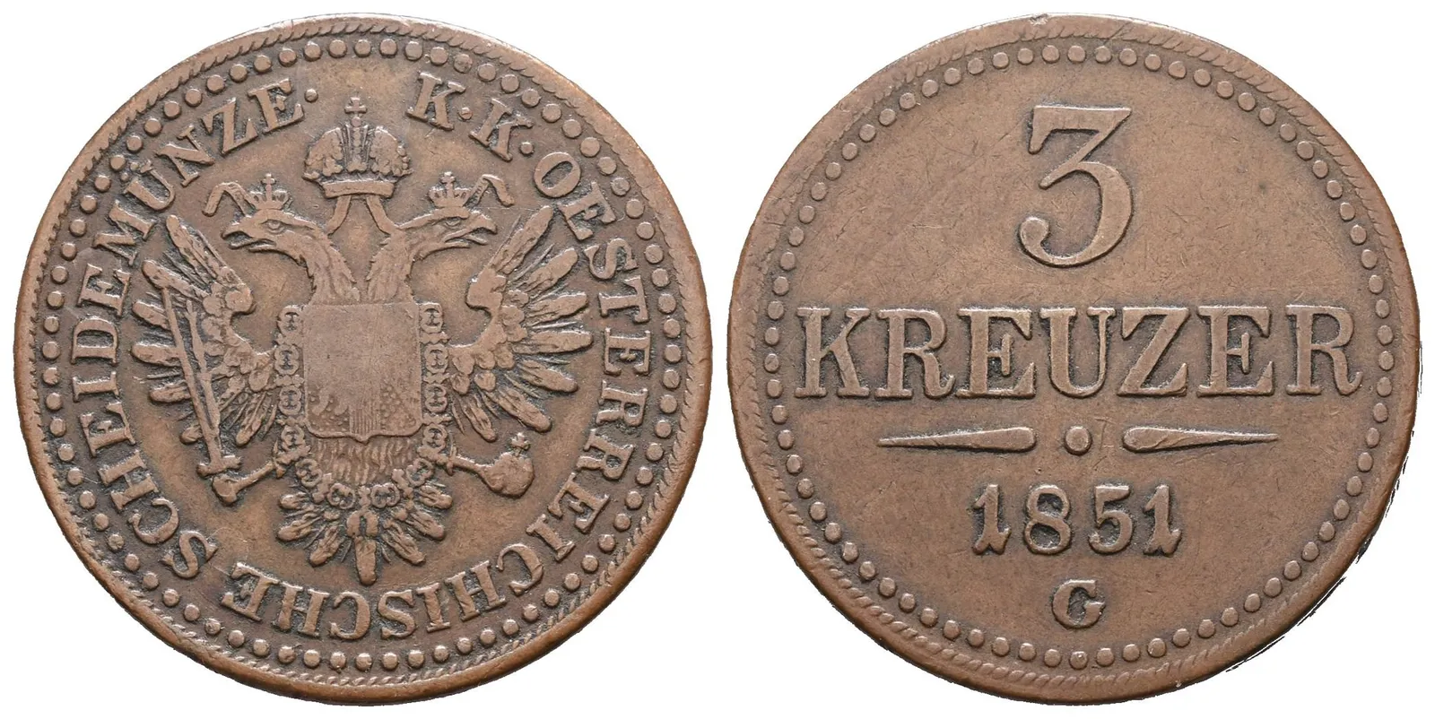 3 Krejcar 1851 G