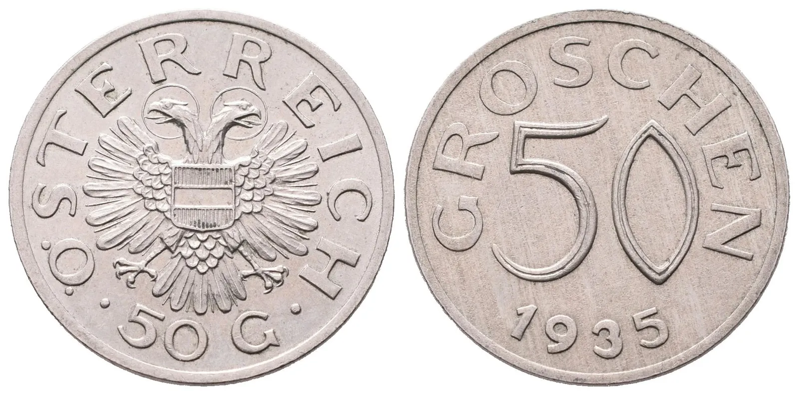 Rakousko, 50 Groschen 1935