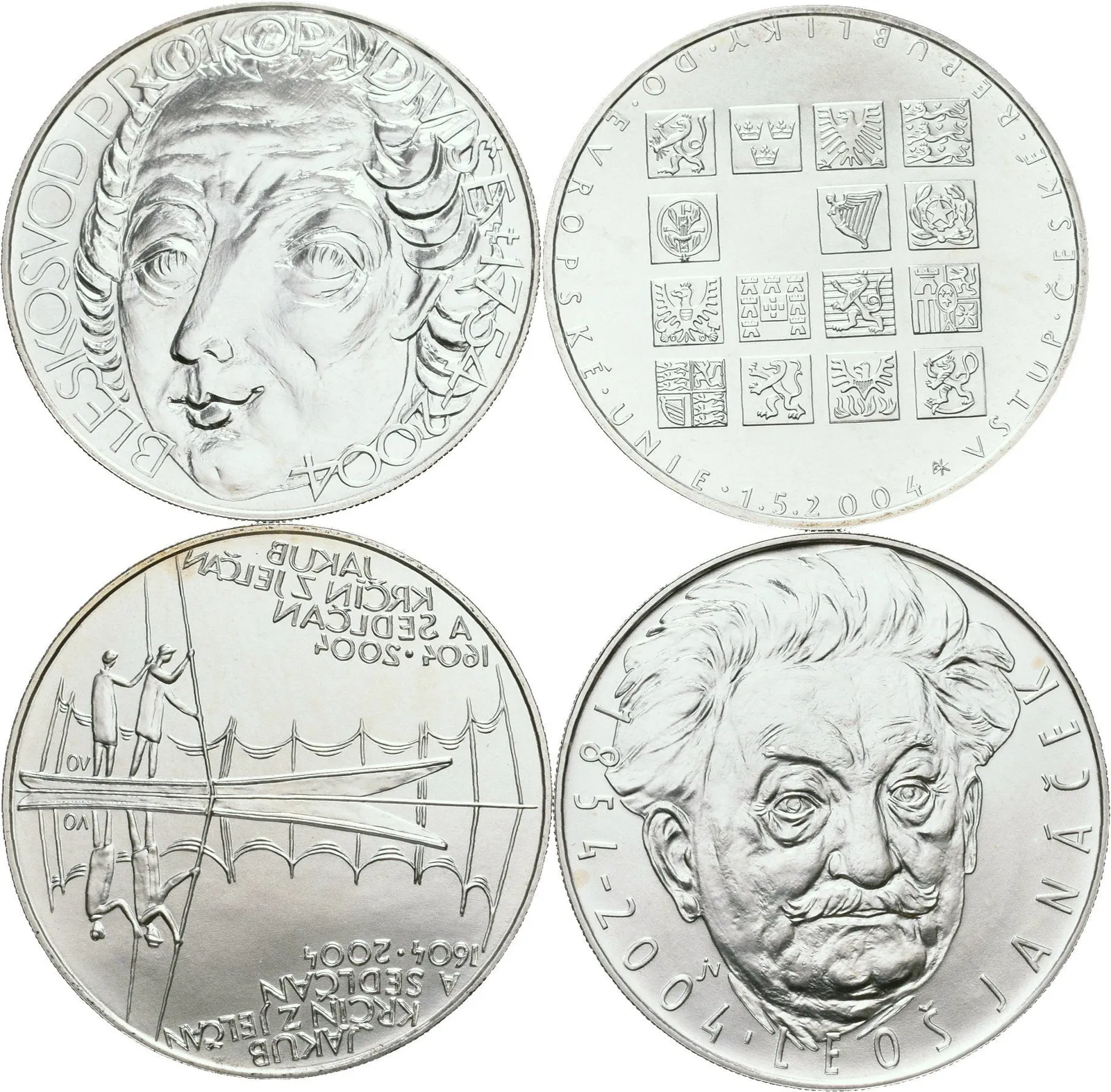 200 Kč 2004 - Jakub Krčín z Jelčan, Vstup do EU, Prokop Diviš, Leoš Janáček, — 1