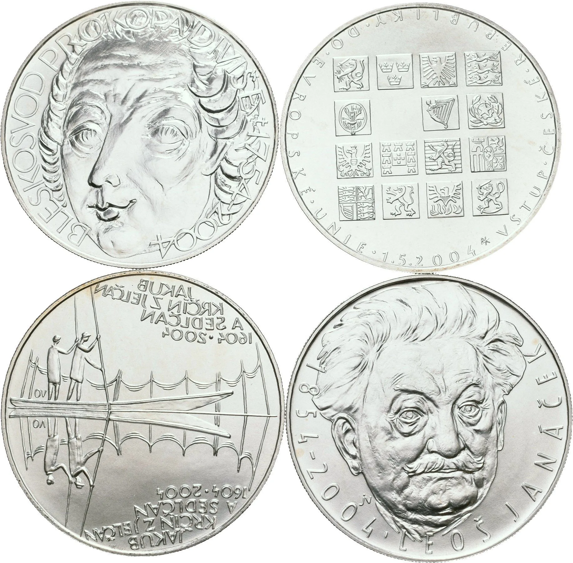 200 Kč 2004 - Jakub Krčín z Jelčan, Vstup do EU, Prokop Diviš, Leoš Janáček, — 1