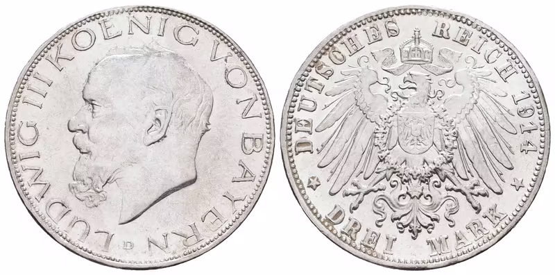 Bavorsko, 3 Marka 1914 D