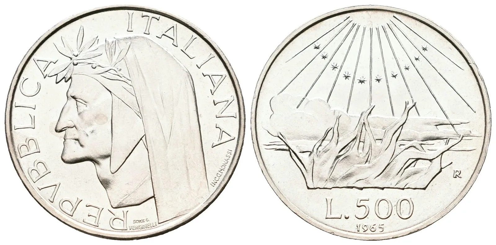 Itálie, 500 Lira 1965