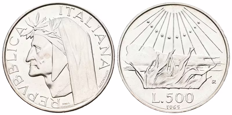 Itálie, 500 Lira 1965