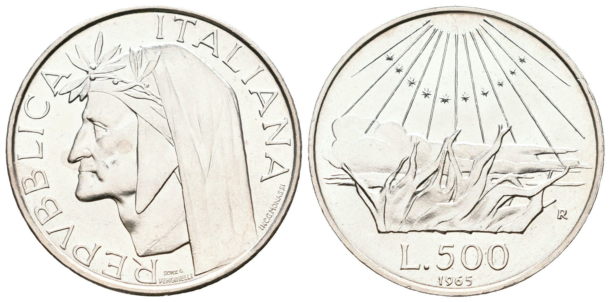 Itálie, 500 Lira 1965