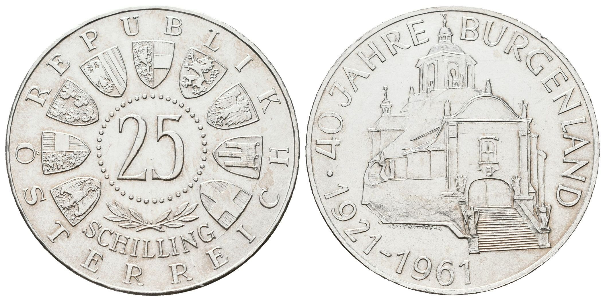 Rakousko, 25 Schilling 1961 - Burgenland