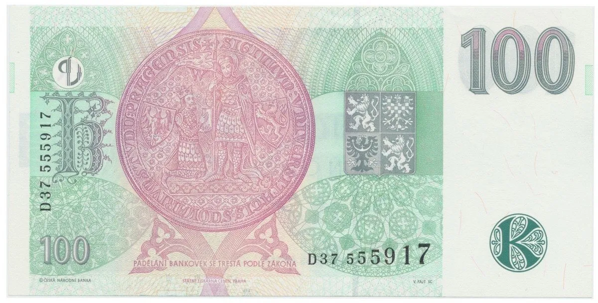 Česká republika, 100 Koruna 1997, série D, Hej.CZ22aD