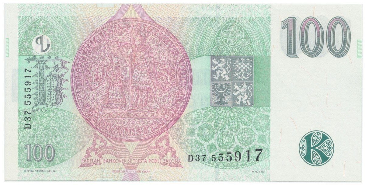 Česká republika, 100 Koruna 1997, série D, Hej.CZ22aD