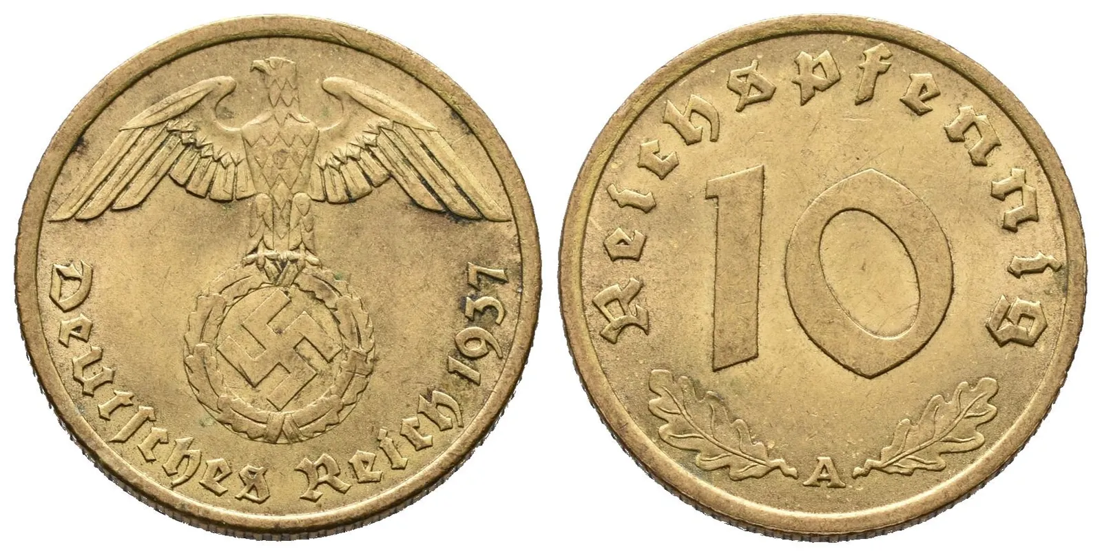 III. říše, 10 Pfennig 1937 A