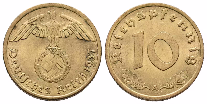 III. říše, 10 Pfennig 1937 A