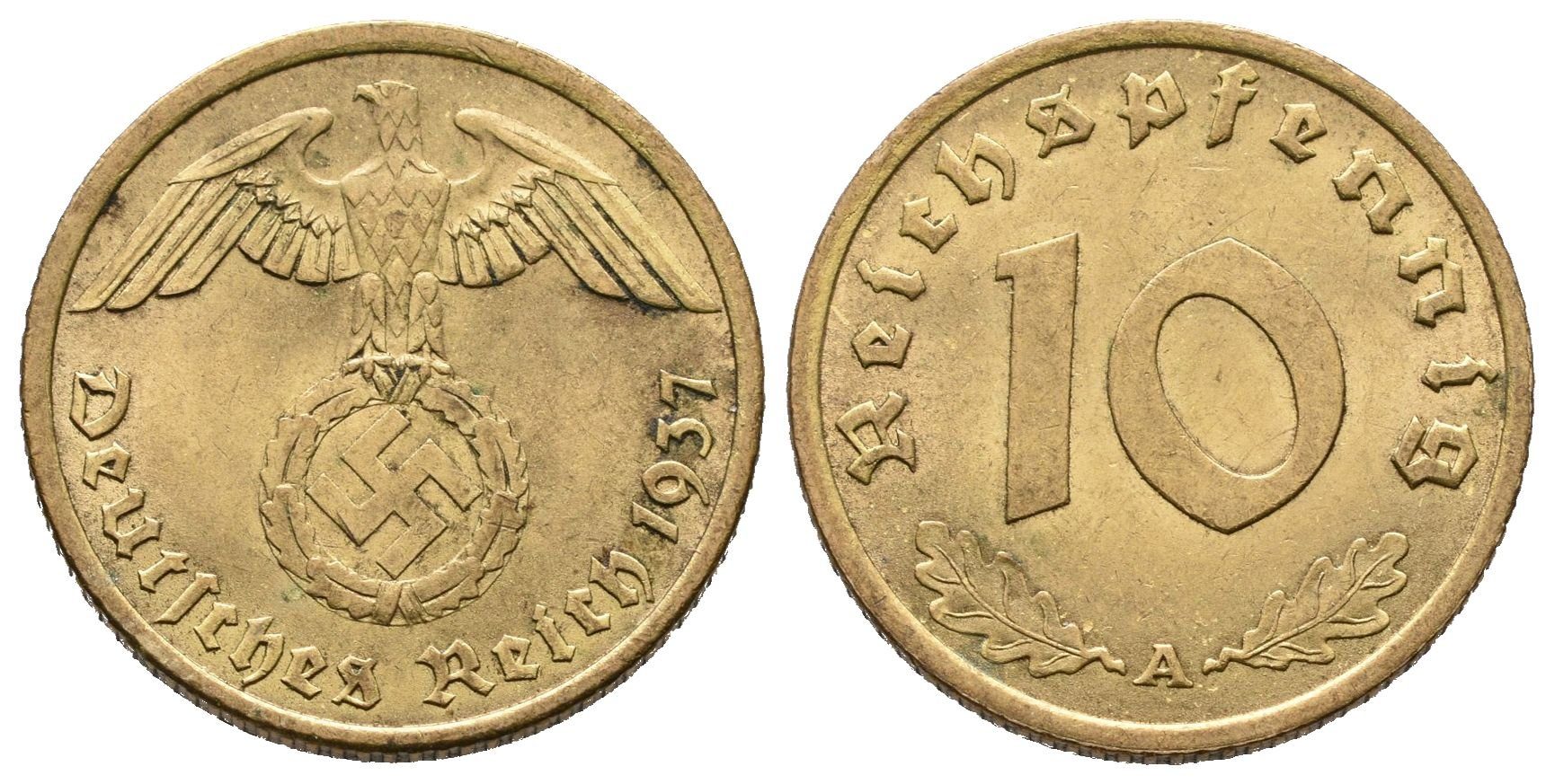 III. říše, 10 Pfennig 1937 A