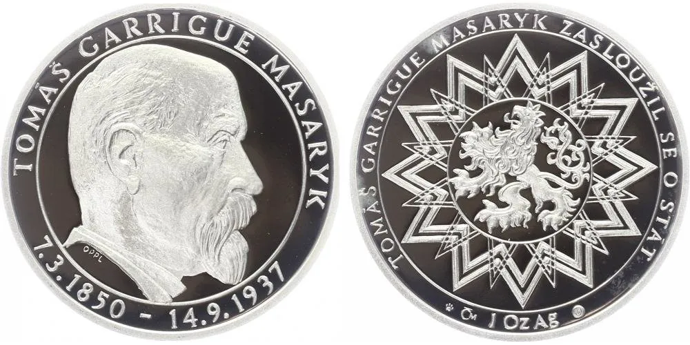 AR Medaile b.l. - 70 let od úmrtí T.G.Masaryka, PROOF