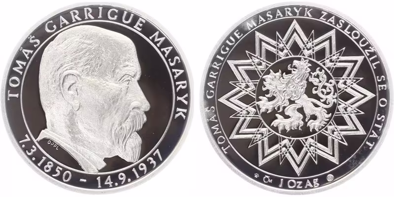 AR Medaile b.l. - 70 let od úmrtí T.G.Masaryka, PROOF