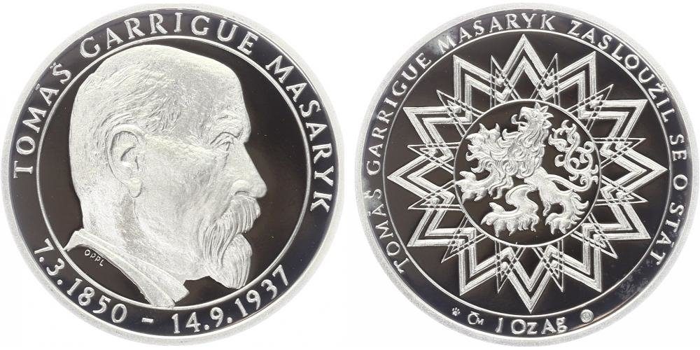 AR Medaile b.l. - 70 let od úmrtí T.G.Masaryka, PROOF