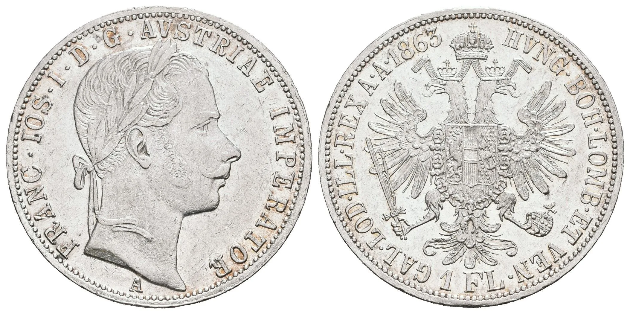 Zlatník 1863 A, velmi pěkná zachovalost, zbytky lesku, rysky — 1