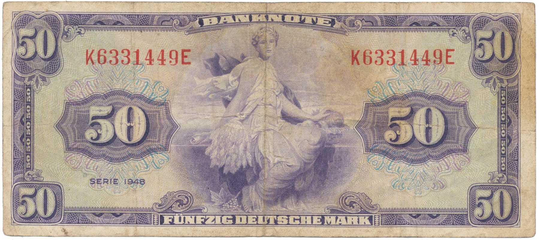 Německo - NSR, 50 DM 1948, Ros.242