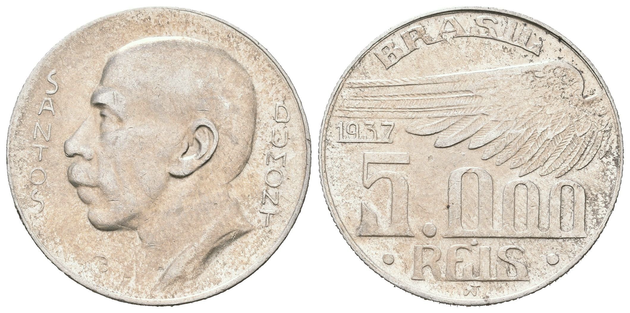 Brazílie, 5000 Reis 1937