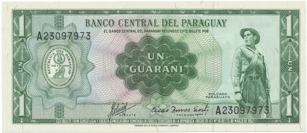 Paraguay, 1 Guaraní 1952 (1963), P.193b