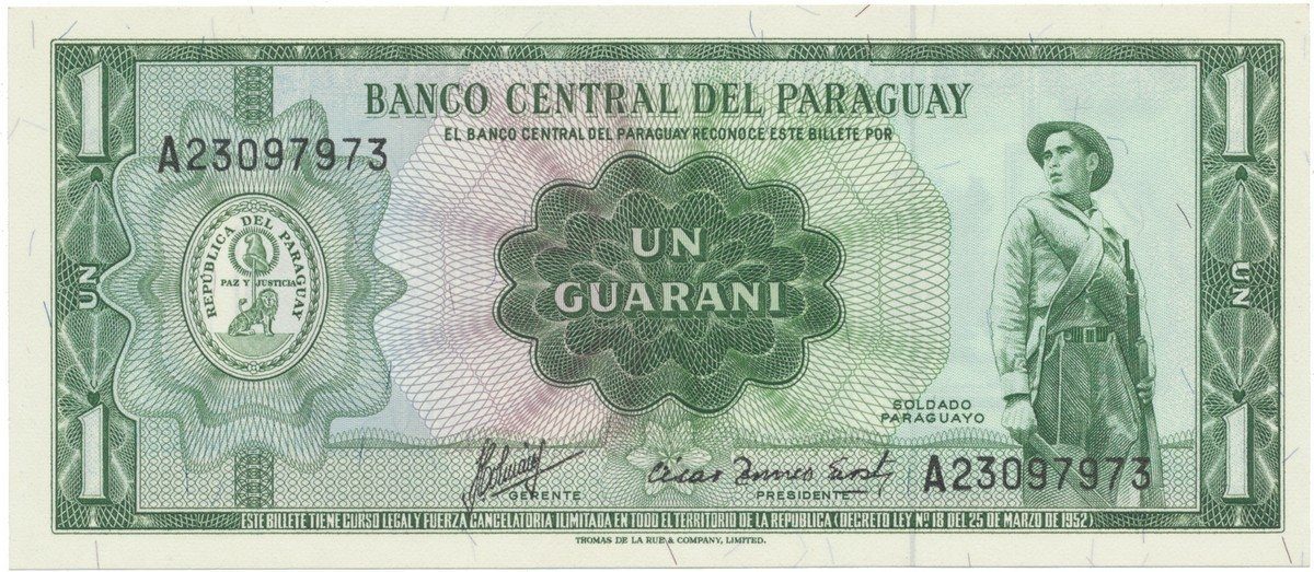 Paraguay, 1 Guaraní 1952 (1963), P.193b