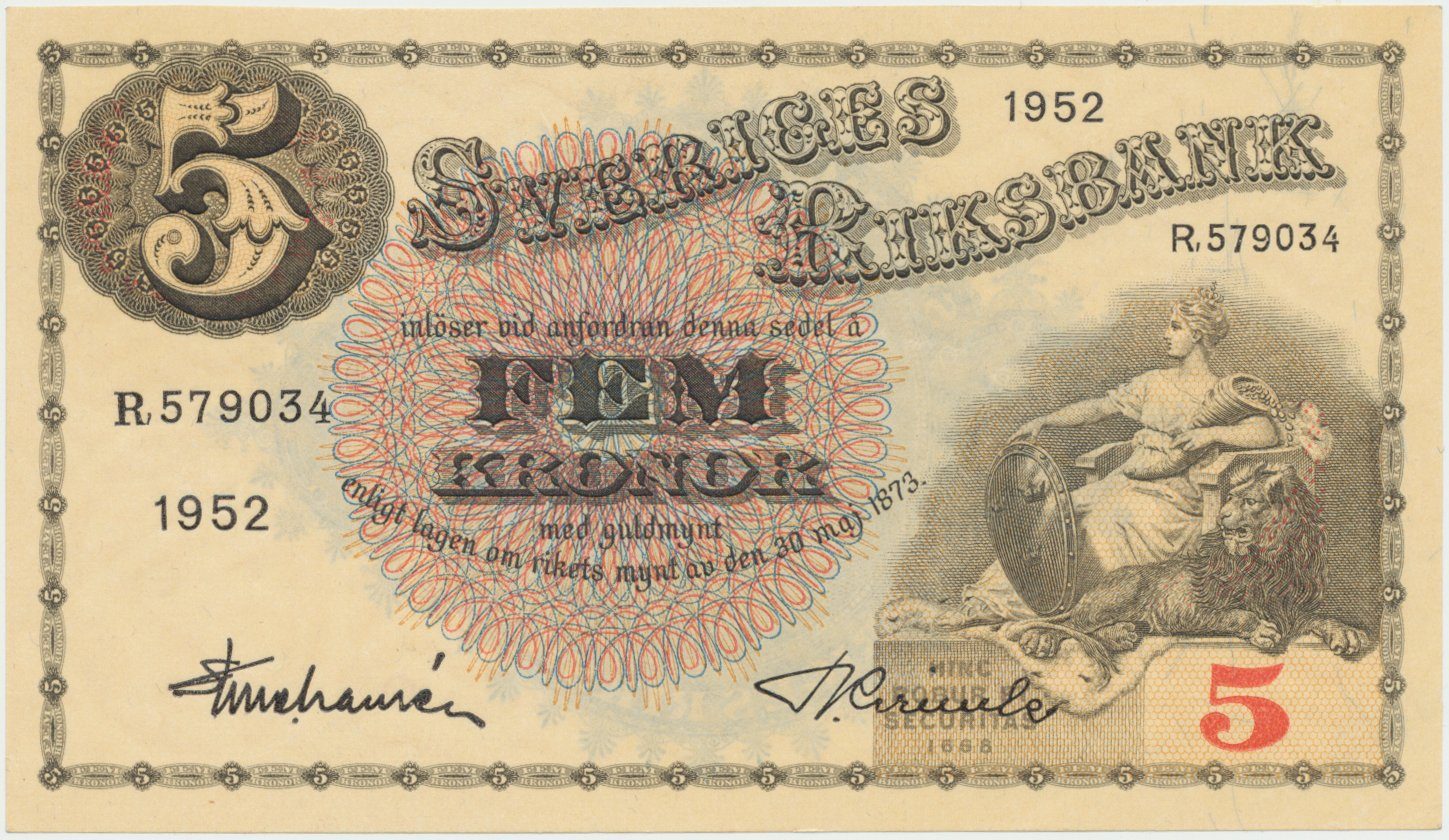 Švédsko, 5 Kronor 1952, P.33ai