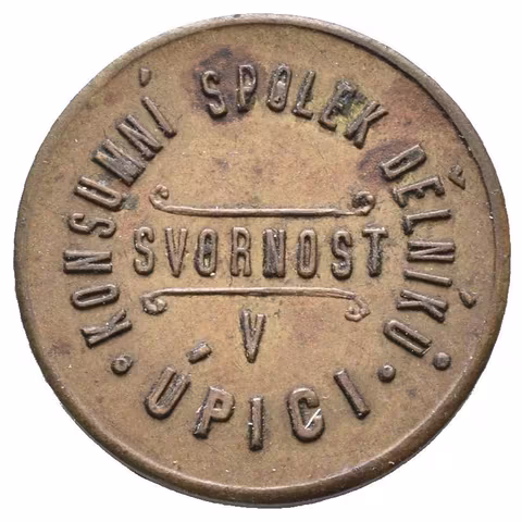 Úpice - Konsumní spolek dělníků "Svornost", známka s hodnotou "10"