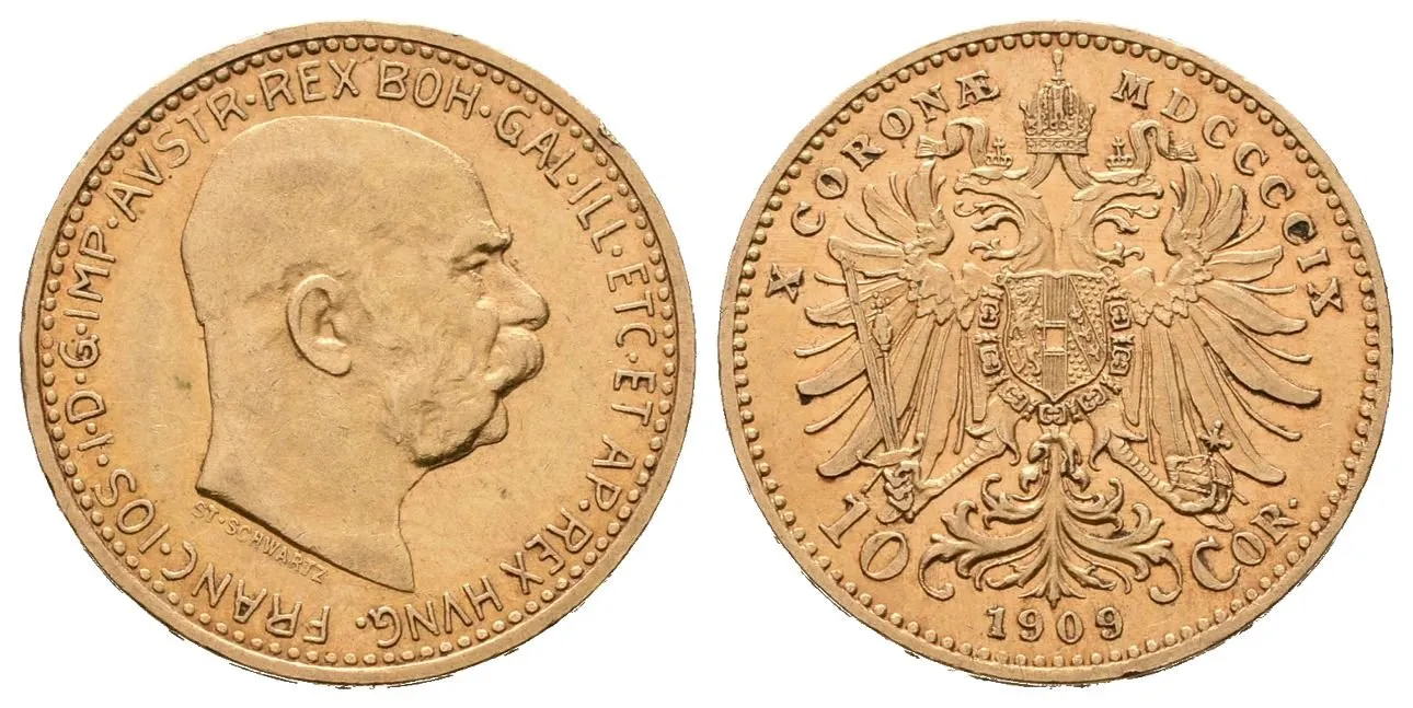 10 Koruna 1909, typ Schwartz