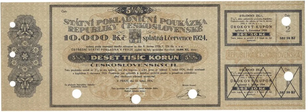 Státní pokladniční poukázky, 1919 - 1939 — 1