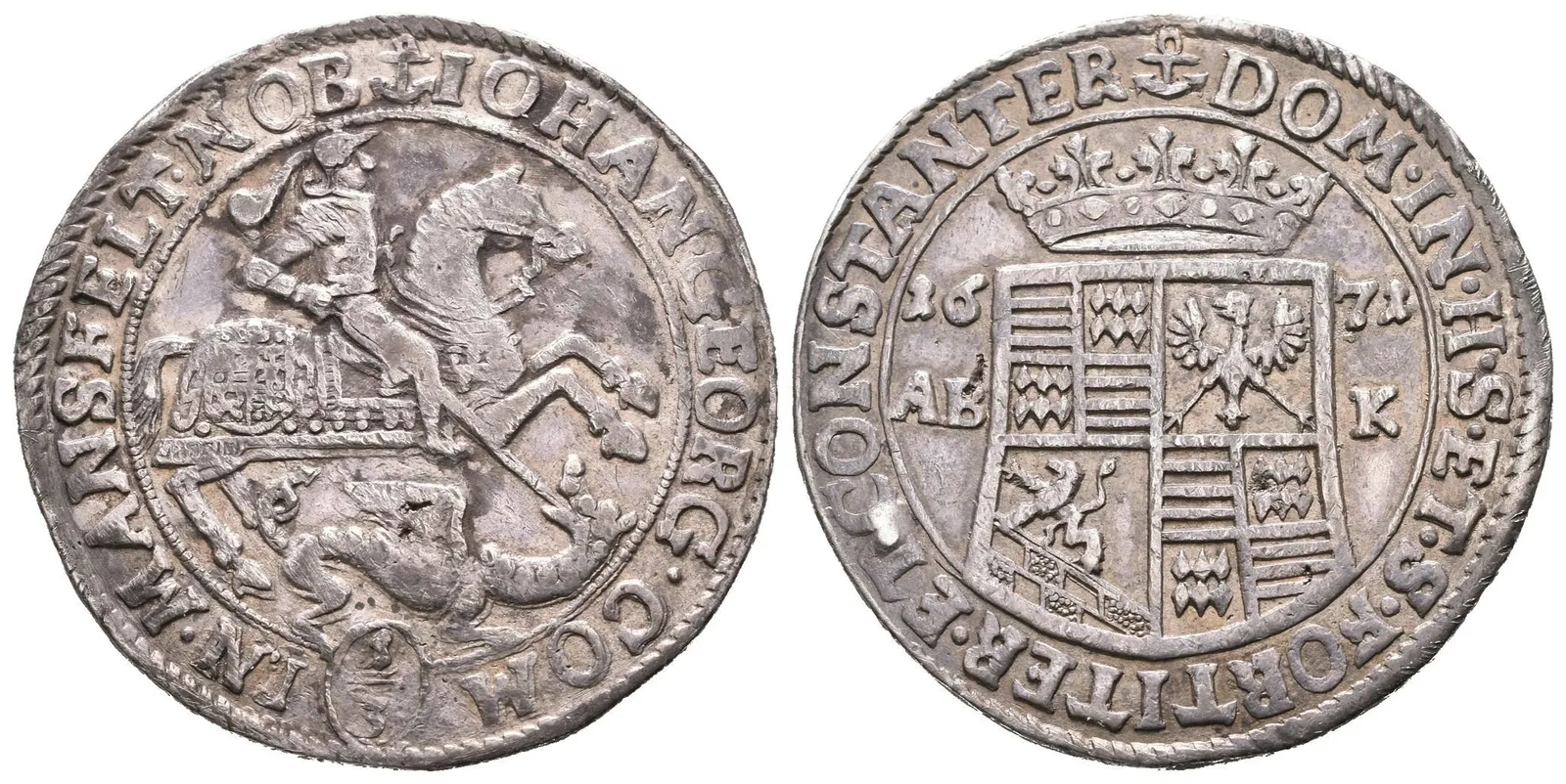 1/3 Tolar 1671 ABK, KM.67, tmavá patina, nep. vady střížku, — 1