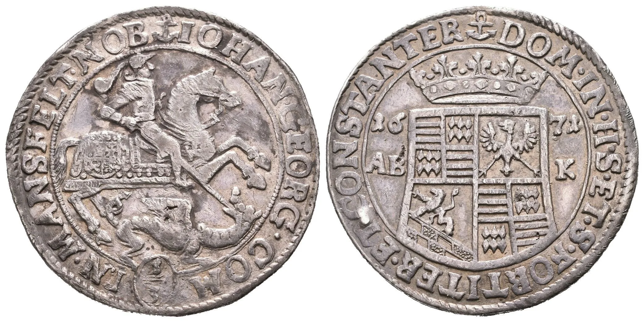 1/3 Tolar 1671 ABK, KM.67, tmavá patina, nep. vady střížku, — 1