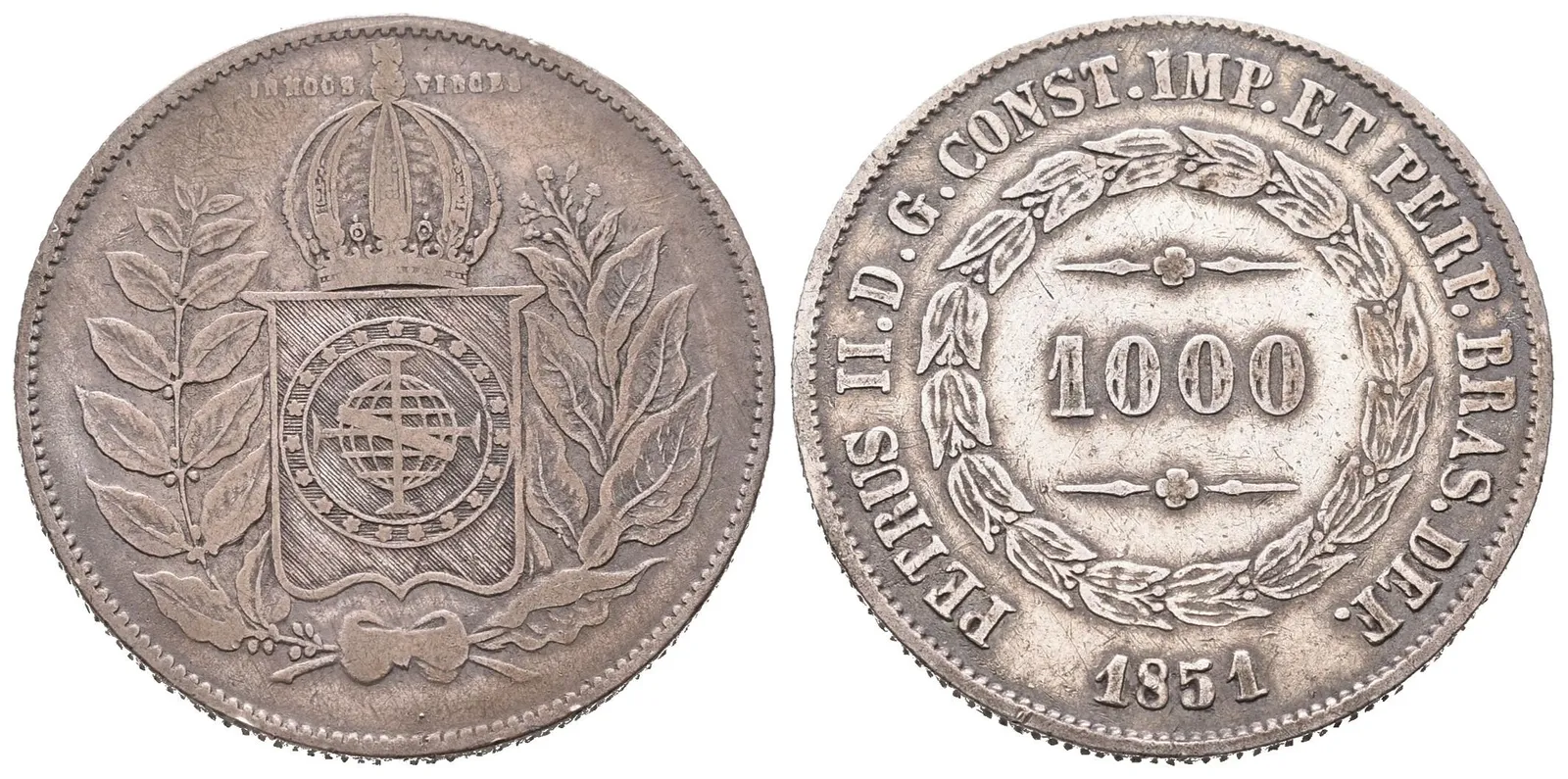 Brazílie, 1000 Reis 1851