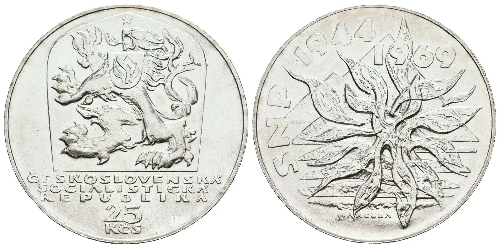 25 Kčs 1969 - Slovenské národní povstání, Aurea.118, — 1