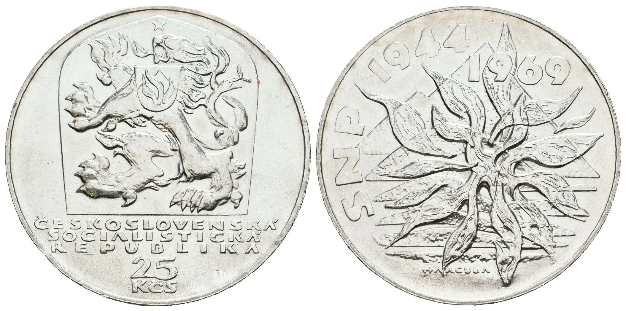 25 Kčs 1969 - Slovenské národní povstání, Aurea.118, — 1