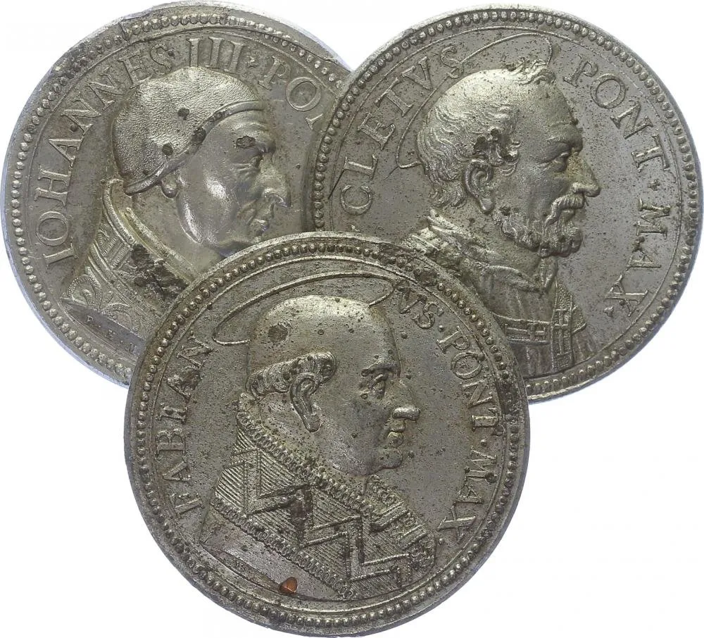 Vatikán - životopisné medaile, cca 18. století — 1