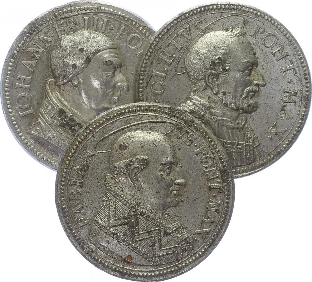 Vatikán - životopisné medaile, cca 18. století — 1