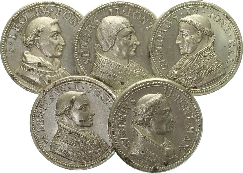 Vatikán - životopisné medaile, cca 18. století — 1