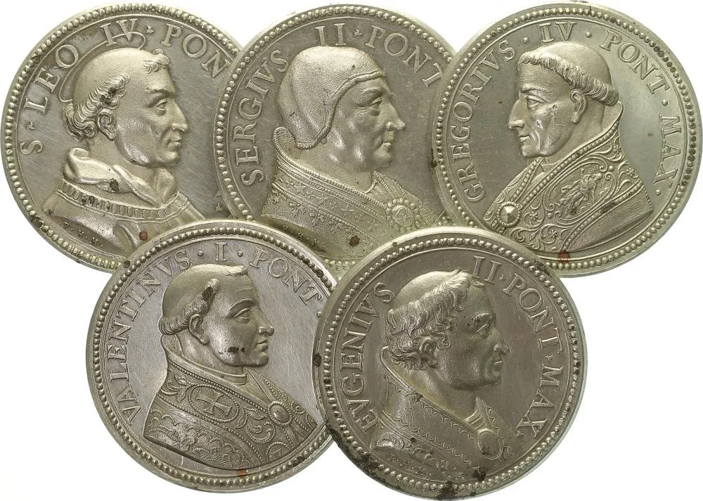 Vatikán - životopisné medaile, cca 18. století — 1