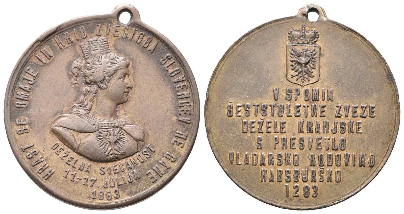 Rakousko - AE Medaile 1883 - Připojení Slovinska