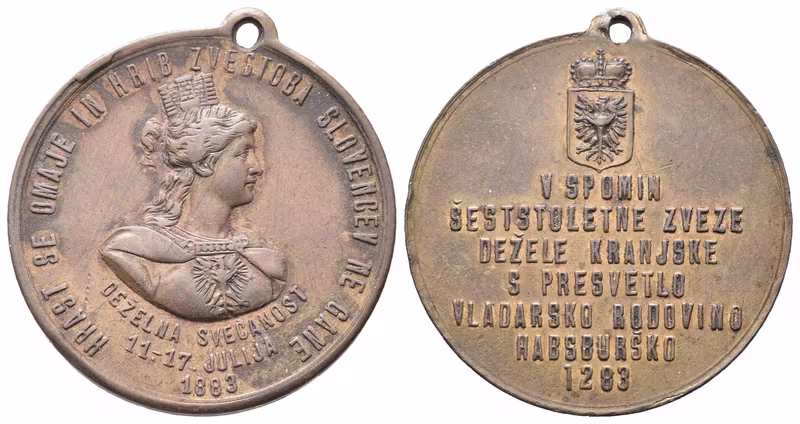 Rakousko - AE Medaile 1883 - Připojení Slovinska