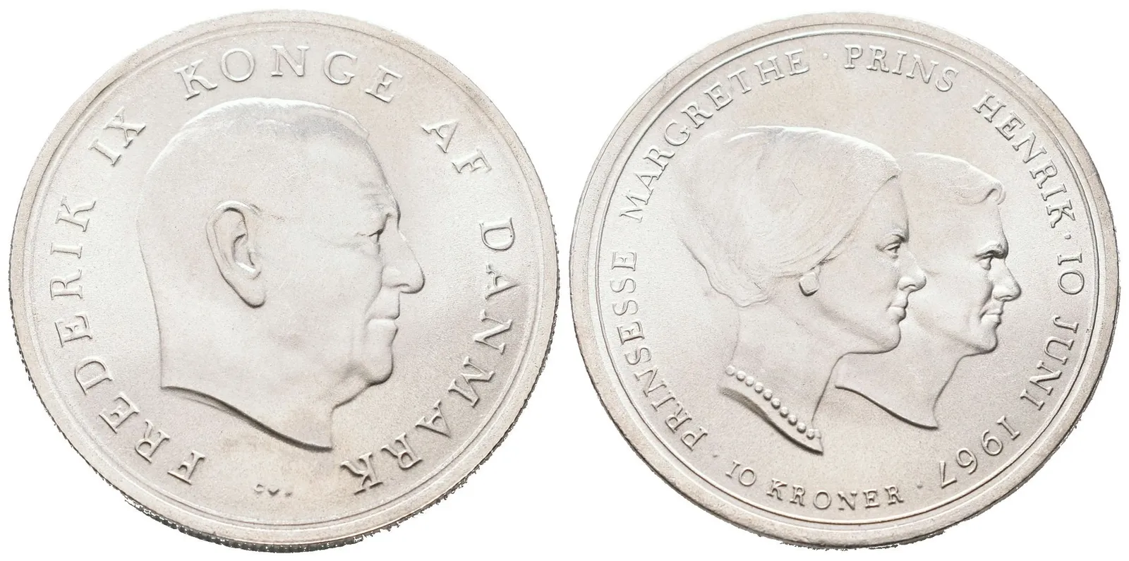 Dánsko, 10 Kroner 1967 - Pamětní