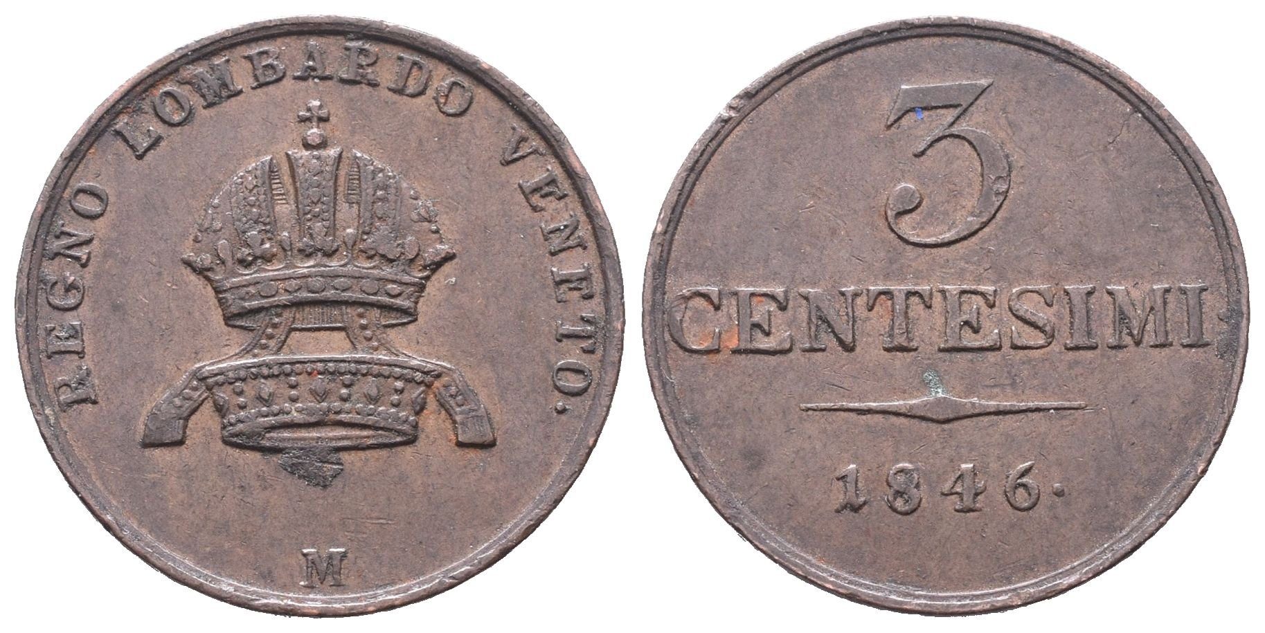 Ferdinand V., 3 Centesimi 1846 M, Milán